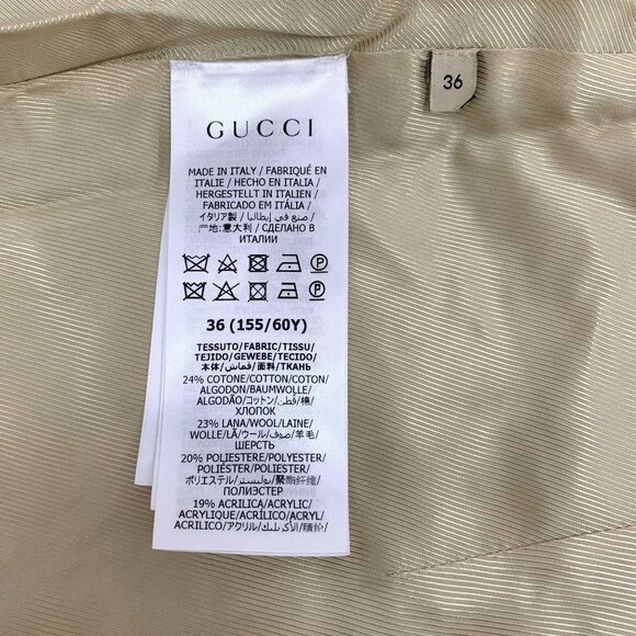 Gucci Womens Tweed Mini Skirt Size 36 Black & Gold Checkered Pattern Made In Ita - Picture 6 of 6